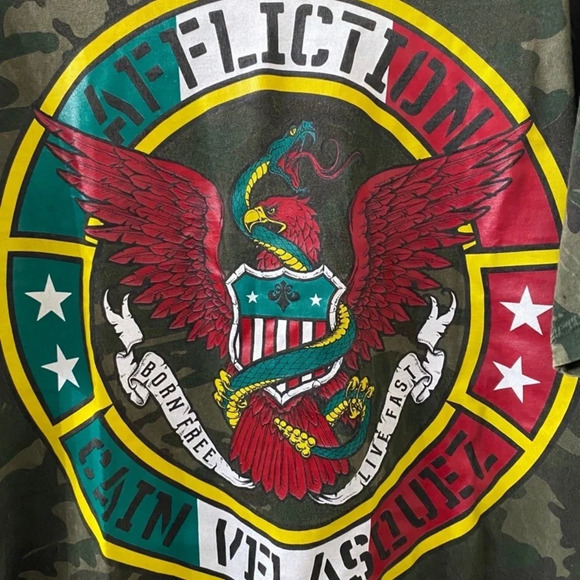 Affliction Cain Velasquez Camo Eagle Graphic T-Shirt – Men’s Medium - Picture 4 of 10